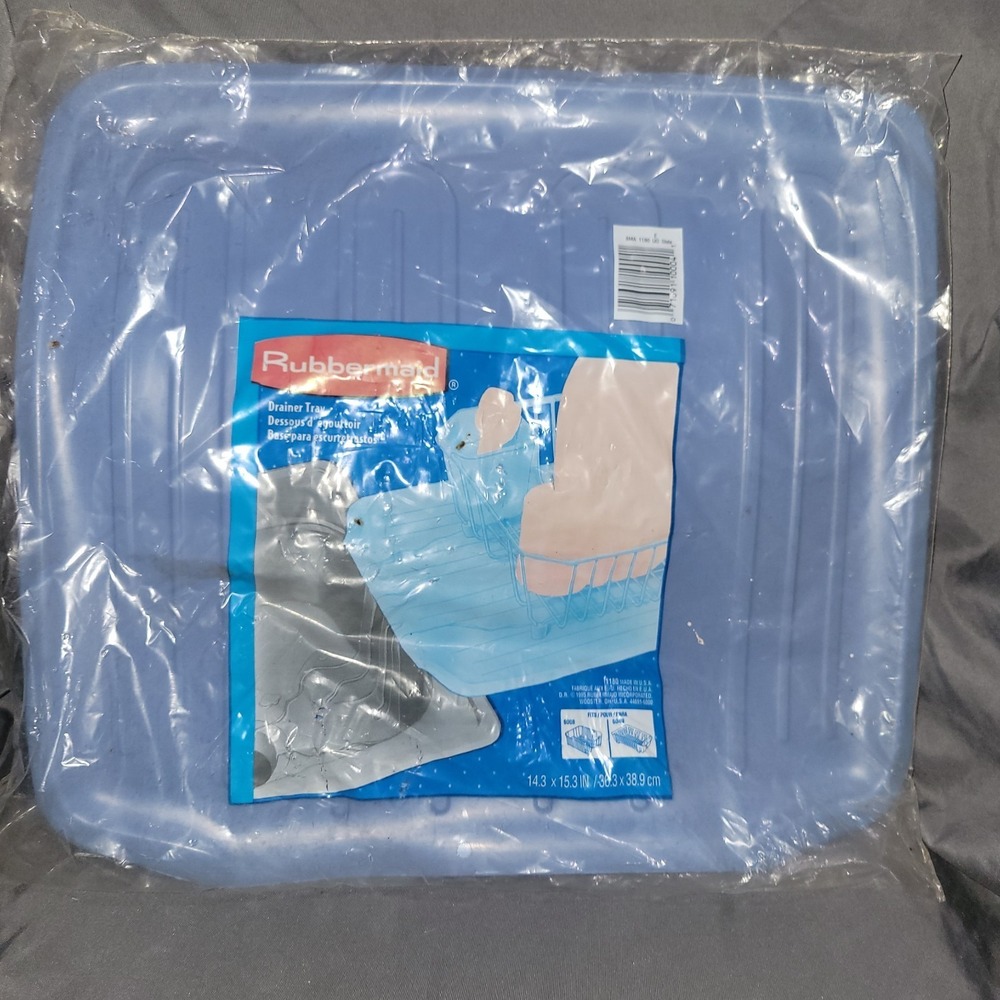 Rubbermaid Sloped Dish Drain Board No. 1180 Blue Drain Tray New 15.5"x14.5" Vtg